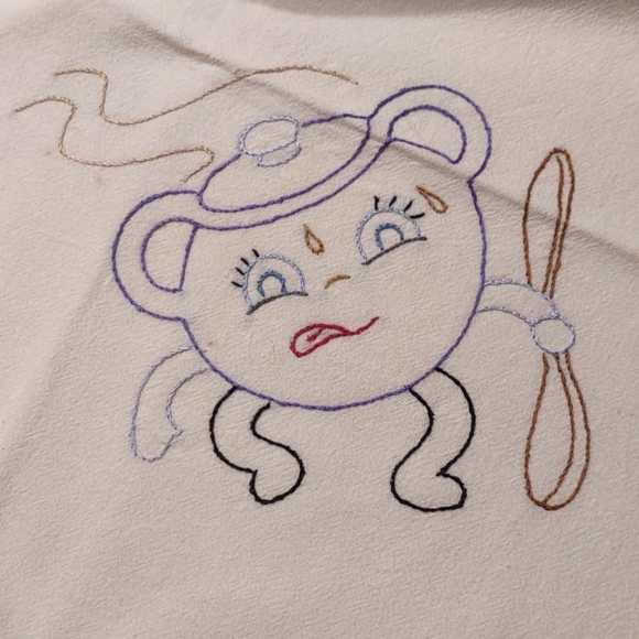 Vintage Hand Embroidered Dish Towels - Set of 7 - Picture 6 of 8